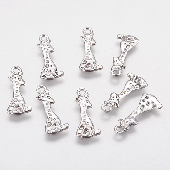 Подвески из сплава , без кадмия и без свинца, жирафа, 22x8x1 мм, отверстие : 2 мм