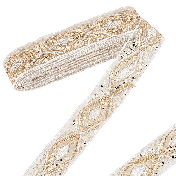 10 ленты из полиэстера в ярдах, жаккардовая ромбовидная лента с пайетками, аксессуары для одежды