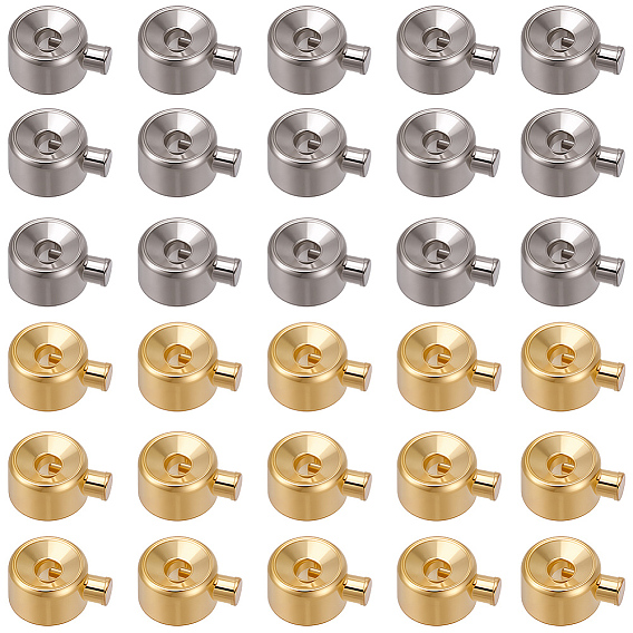 60 шт. 2 цвета латунных обжимных бусин, свободные шарики, прелести для пробки, плоско-круглые