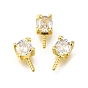 Покрытие стойки латунь микропаве кубический цирконий колышки кулоны, долговечный, за половину пробурено бисера, без свинца и без кадмия