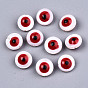 Natural Freshwater Shell Beads, with Enamel, Enamelled Sequins, Flat Round with Evil Eye