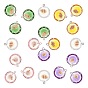 Transparent Epoxy Resin Pendants, with Natural Shell Inside and Platinum Plated Iron Loop, Diamond Shape