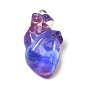 Gradient Color Resin Pendants, Anatomical Heart Charm, with Platinum Iron Eye Pin