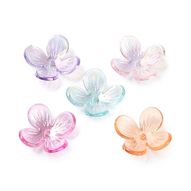 Transparent Acrylic Beads Caps, Flower