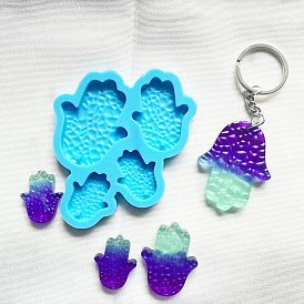 Hamsa Hand Shape DIY Pendant Silicone Molds, Resin Casting Molds, For UV Resin, Epoxy Resin Jewelry Making