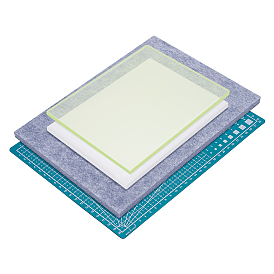 4 шт. 4 стили пластиковый и фетровый коврик для штамповки ткани, прямоугольные