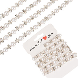 Латунь горный хрусталь чашка цепи, с пластиковой имитацией жемчуга, аксессуары для костюма, с карточной бумагой