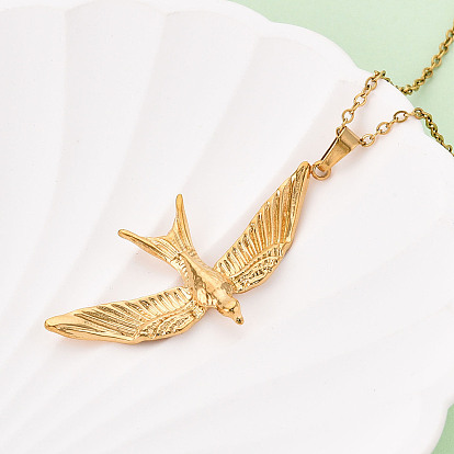 304 подвесные из нержавеющей стали ожерелья, глотать, ионное покрытие (ip)