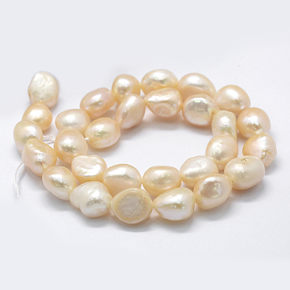 Grade AAA Natural Cultured Freshwater Pearl Beads Strands, Dyed, Potato