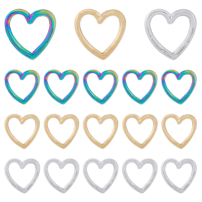 18шт. 3 цвета 304 соединительное кольцо из нержавеющей стали, , сердце
