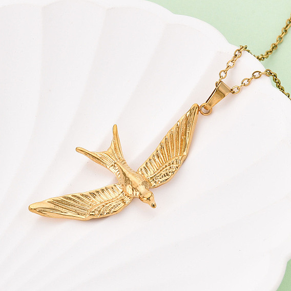 304 подвесные из нержавеющей стали ожерелья, глотать, ионное покрытие (ip)