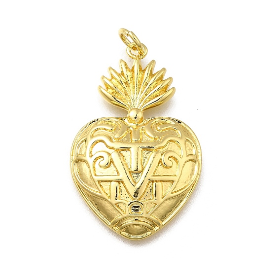 Латунные подвески, сердце, без кадмия и без свинца, долговечный, стойки покрытие, с целью перехода в кольце