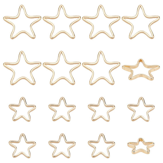 32шт 2 латунные соединительные кольца, реальный 14 k позолоченный