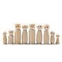 Unfinished Wooden Peg Dolls, Wooden Peg with Printed Eyes, for Children's Creative Paintings Craft Toys