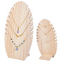 Expositores de madera para collares con parte trasera inclinada, Organizador de collares colgantes, forma de la hoja