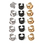 V-Shaped 304 Stainless Steel Cuff Ring Components, Round Pad Ring Setting