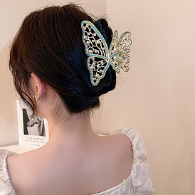Trendy Design Diamond Pearl Butterfly Hair Clip Sweet Clip Fashion Retro Temperament Hair Accessories