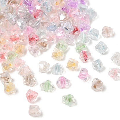 Transparent Glass Beads, Heart, Faceted