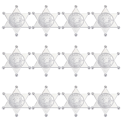 12шт. пластиковые кабошоны в форме гексаграммы