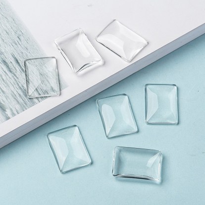 Transparent Rectangle Glass Cabochons,