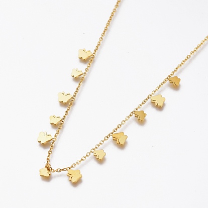 304 Stainless Steel Butterfly Pendant Necklaces, with Cable Chains and Lobster Claw Clasps