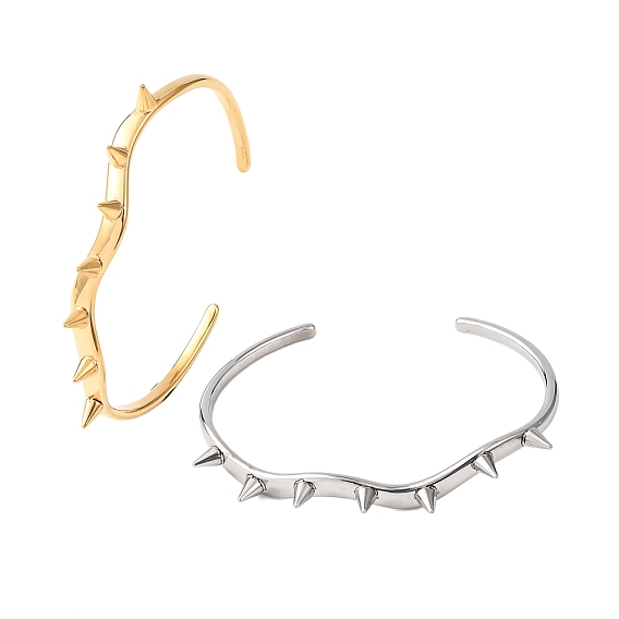 304 Женские браслеты-манжеты с шипами и конусами из нержавеющей стали, без кадмия, без никеля и без свинца