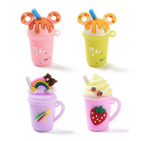 Большие подвески из непрозрачного пластика из ПВХ, кремовый