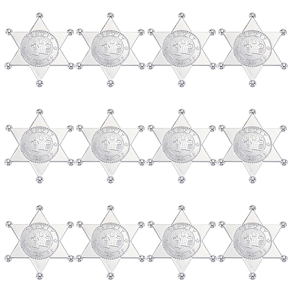 12шт. пластиковые кабошоны в форме гексаграммы