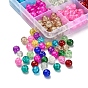 360Pcs 12 Colors Spray Painted Crackle Glass Beads Strands, Round