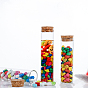 Mini High Borosilicate Glass Bottle Bead Containers, Wishing Bottle, with Cork Stopper, Column