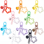 10 pièces 10 décorations pendentifs en forme d'étoile ajourée en acrylique et fer, de couleurs variées, avec fermoir pivotant en alliage, pour les décorations de sacs