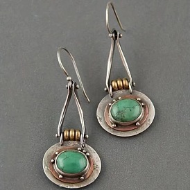 Овальные серьги-подвески из сплава смолы