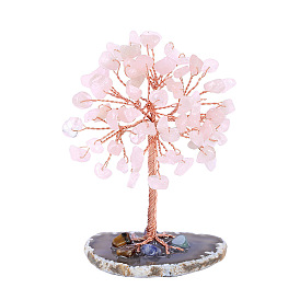 (9-10cm) Seven Stones Chakra Mini Agate Chip Base Winding Tree/Seven Colored Gravel