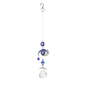 K9 Crystal Glass Big Pendant Decorations, Hanging Sun Catchers, with Metal Hook, Evil Eye