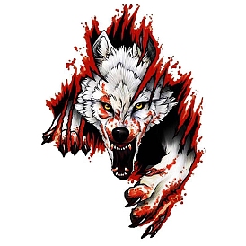 PVC Waterproof Car Stickers, Self-Adhesive Decals, for Vehicle Decoration, Wolf