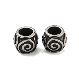 Barrel 304 Stainless Steel European Beads, Large Hole Beads