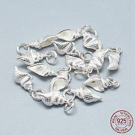 925 Sterling Silver Pendants, with Jump Ring, Conch Shell