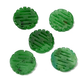 Звенья для компонентов люстры из натурального бирманского нефрита, окрашенного в цвет дерева, резной диск