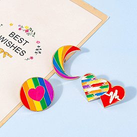 Rainbow Golden Enamel Pins, Alloy Brooch for Backpack Clothes