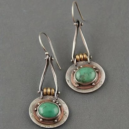 Овальные серьги-подвески из сплава смолы