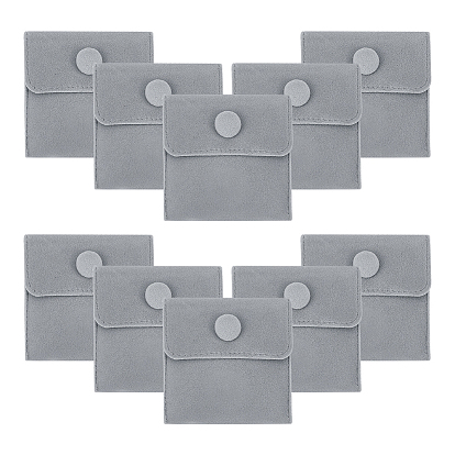 12шт. квадратные бархатные мешочки для украшений, на кнопках