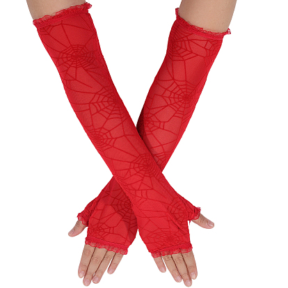 Длинные перчатки без пальцев из полиэстера и спандекса для женщин