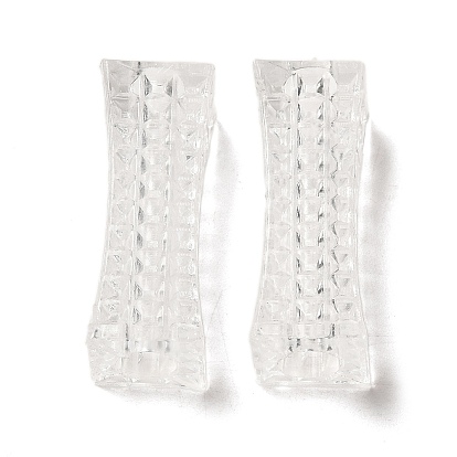 Прозрачного акрилового Европейский бисером, бусины с большим отверстием, кубоид