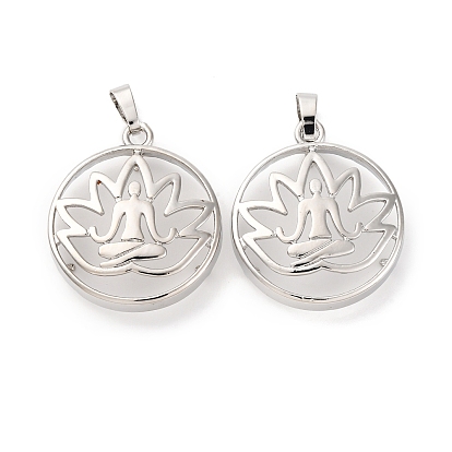 Сеттинги для кулона (кабошонов), латунь , настройки открытой спины, плоские круглые прелести, стойки покрытие, прочное покрытие, без кадмия и без свинца