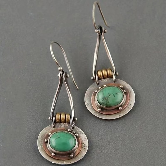 Овальные серьги-подвески из сплава смолы