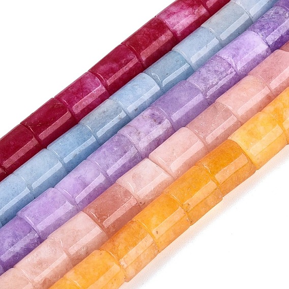 Dyed Natural White Jade Beads Strands, Column