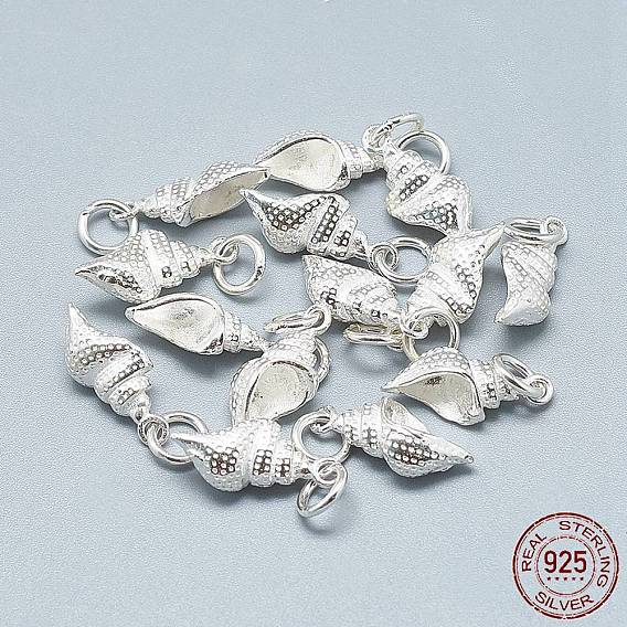 925 Sterling Silver Pendants, with Jump Ring, Conch Shell