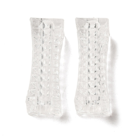 Прозрачного акрилового Европейский бисером, бусины с большим отверстием, кубоид