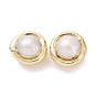 Natural Baroque Pearl Keshi Pearl Beads, Cultured Freshwater Pearl, Edge Golden Plated, Nuggets