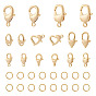 16 шт. 8 стили латунные застежки-лобстеры, с латунными открытыми соединительными кольцами (шт.), разнообразные